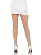 Leg Avenue Spandex Diamond Panty Hose, O/S, NEON BLUE
