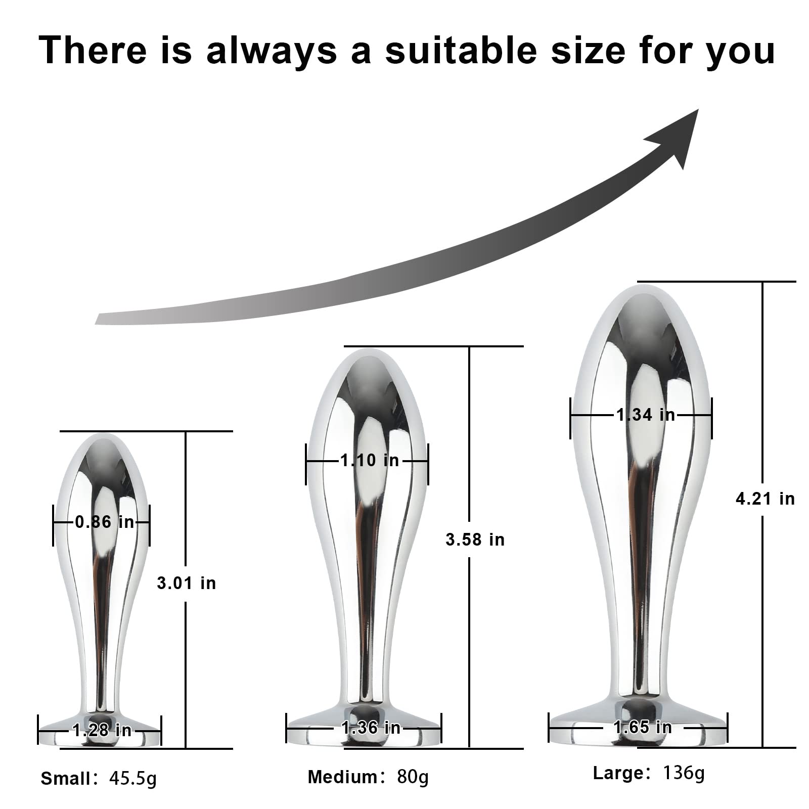 Anal Plug Adult Sex Toys, 3Pcs Anal Butt Plug Set Metal Butt Plug Sex Toys Luxury Jewelry Design Fetish Anal Toys for Adult Unis