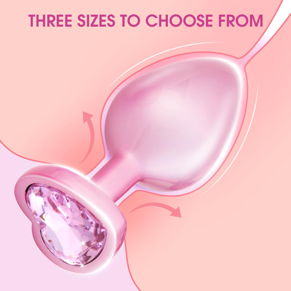Anal Butt Plug Sex Toys - UTIMI Anus Plug with Crystal Diamond Base Adult Anal Trainer Kit Anal Bead for Women Men and Beginners