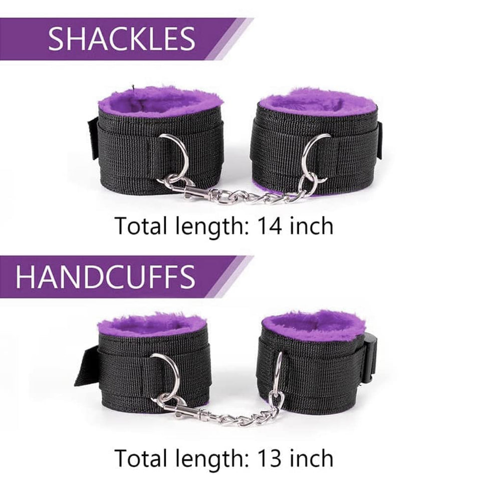 BDSM Restraints Sex Toys 28 Pcs Bondage Restraints Kits Fetish Bed Restraints Set for Beginners SM Adult Games Cuffs Gag Blindfo
