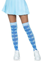 Argyle Knit Over The Knee Sock