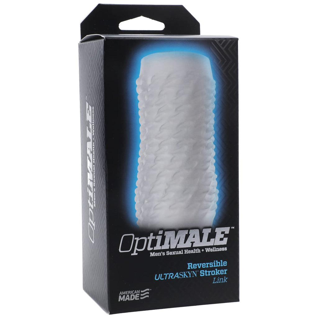 Doc Johnson Optimale - Ultraskyn - Reversible Stroker With Storage Case - Link - Frost