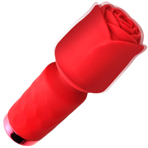 Pleasure Rose-Petite Mini Silicone Rose Wand - Red