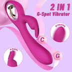 SeYouYou G Spot Vibrator Female Sex Toys - 2 in 1 Soft Vibrating Dildos with 10 Vibrations & Dual Motors Pink Dildo, Waterproof