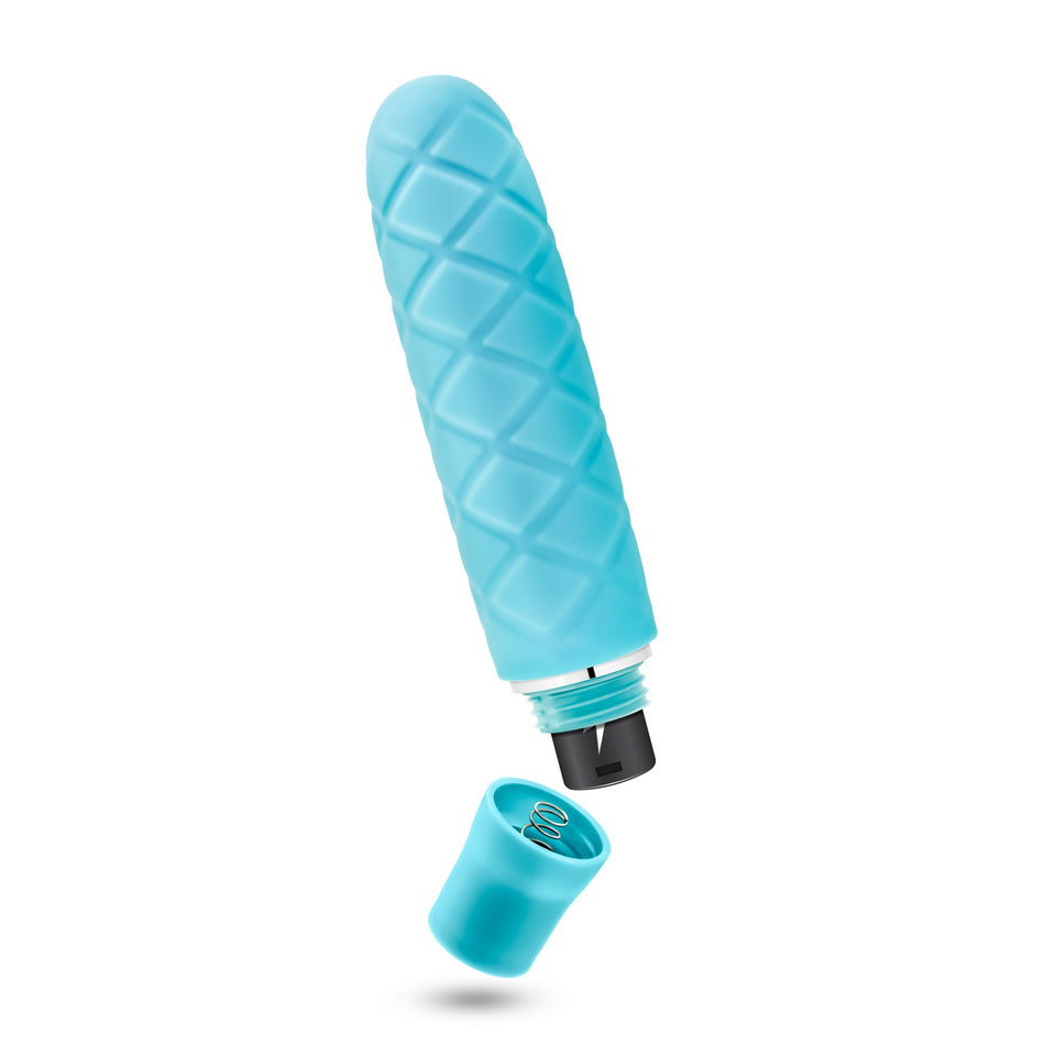 Blush Luxe Cozi 10 Vibrating Functions Satin Smooth Silicone AAA Battery Mini Pocket Vibrator - IPX7 Submersible Waterproof - Co