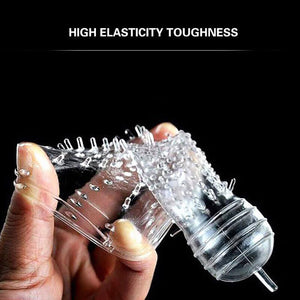 10 PCS Silicone Penis Sleeves Reusable Condoms Cock Enlarger Extender Girth Transparent Penis Erection Sex Toy for Couple Men