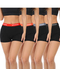 wirarpa Womens Cotton Boxer Briefs Underwear Boy Shorts 3 Inseam 4 Pack Black Large