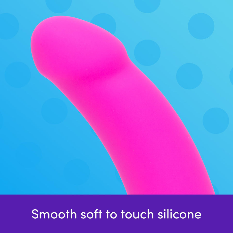 Lovehoney Curved Dildo - 6 Inch with Suction Cup - Flexible Anal Dildo for Men and Women - Harness Compatible Strap On - Smooth