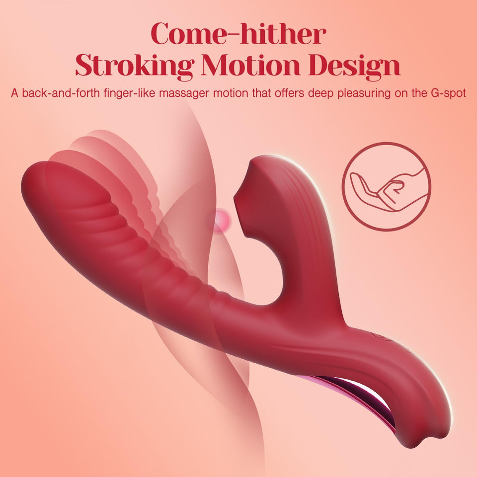 Tracys Dog Rabbit Sucking Vibrator - Adult Sex Toys for Clitoral G Spot Stimulation, 3 Suction & 10 Vibration & Come-Hither Mode