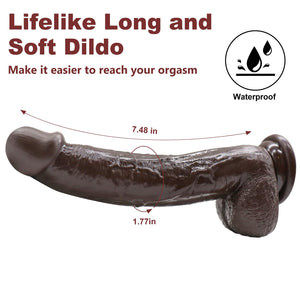 9.25 Inch Realistic Dildo Adult Sex Toys for Women Men, Lifelike G Spot Clitoral Black Huge Dildo with Strong Suction Cup for Ha