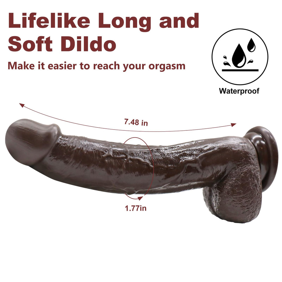 9.25 Inch Realistic Dildo Adult Sex Toys for Women Men, Lifelike G Spot Clitoral Black Huge Dildo with Strong Suction Cup for Ha