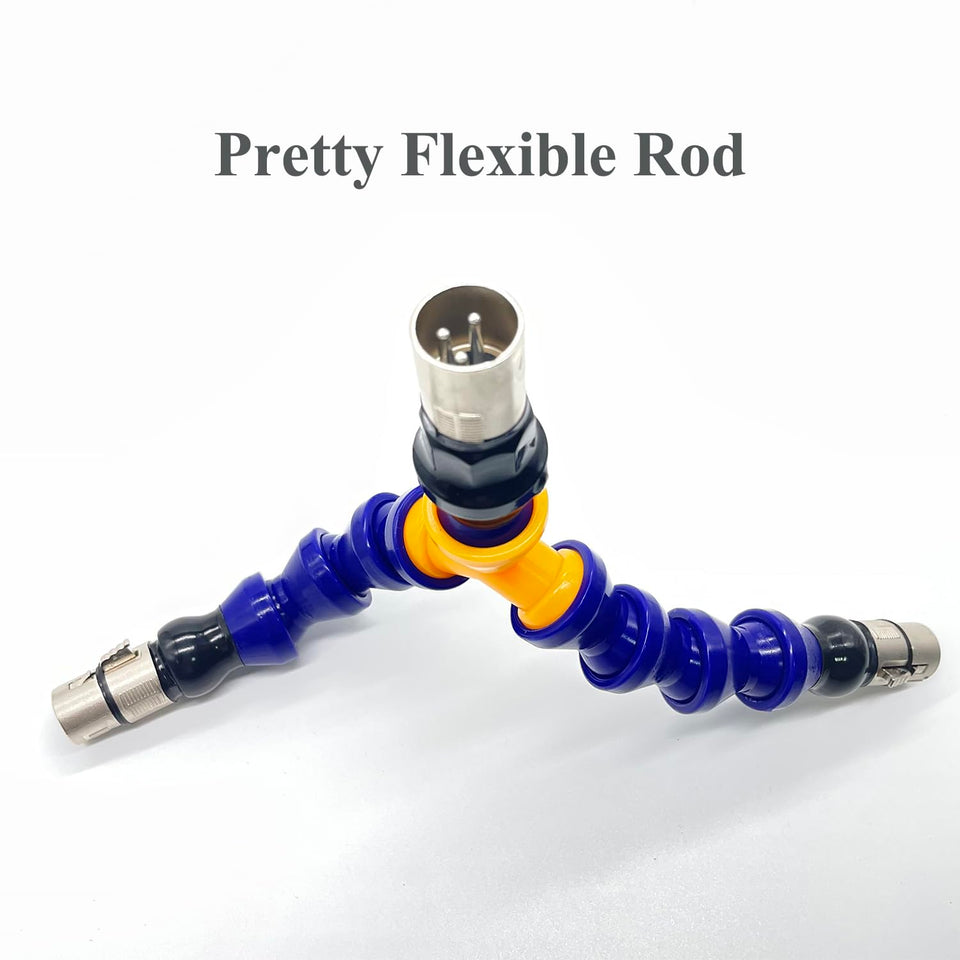 TenFruit 3XLR to Double 3XLR Adapter with Flexible Rods Sex Machine Attachment Double Penetration for 3XLR Connector Dildos Mast