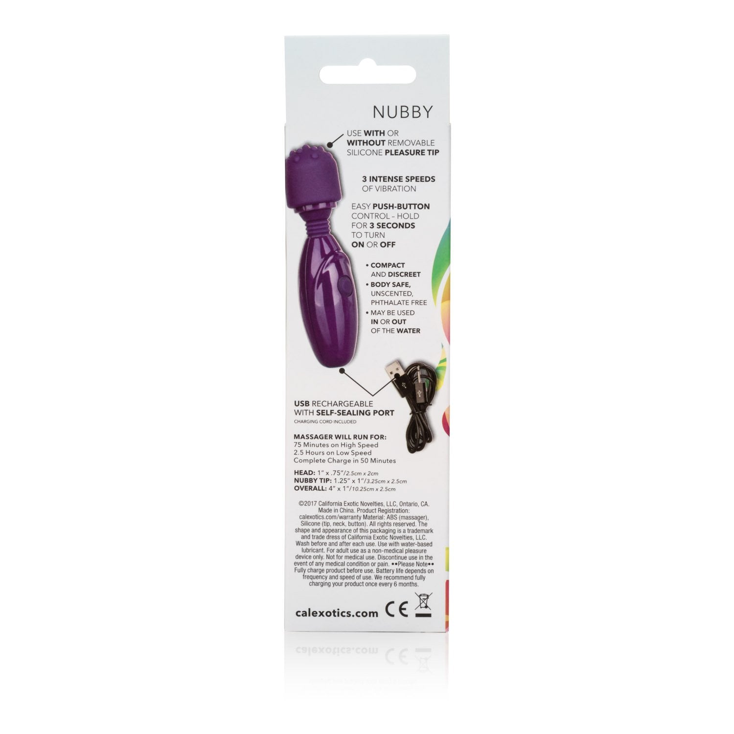 Calexotics Tiny Teasers Nubby - Waterproof Bullet Vibrator With Removable Tip - Adult Toys For Couples - Pocket Vibrator With Nu