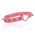 Master Series Spiked Heart Choker Pink