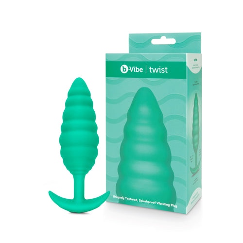 b-Vibe Bump Texture Small Vibrating Anal Plug - Rechargeable Silicone Butt Plugs, Anal Sex Toys for Adults - Mint Green