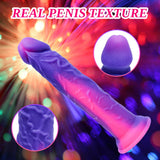 7 Inch Silicone Realistic Soft Beginner Slim Dildo for Women Men Lesbians, Funny Small Cute Purple Pink Anal Dildo Strong Suctio