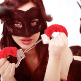 Furry Sex Handcuffs with Keys,Adjustable Ankle Cuff Bracelets,Stainless Sex Bondage Restraints,SM Plush Bondage Fetish Handcuffs
