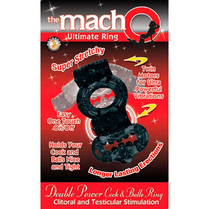 Double Power Cock & Balls Ring Black