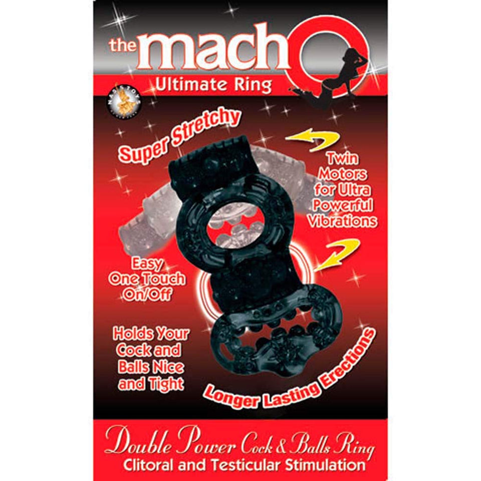 Double Power Cock & Balls Ring Black