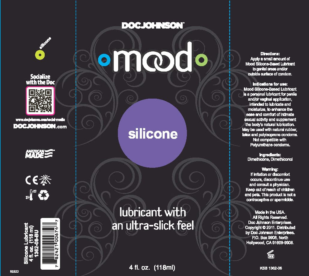 Doc Johnson Mood - Silicone Lube - Lubricant For That Ultra Slick Feel - Not Compatible With Silicone Toys Or Condoms - 4 Fl Oz