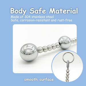 Metal Anal Beads Butt Plug Anal Ball Trainer Training with 5 Balls Flexible Anal Chain Prostate Massager Stimulator Vaginal Dila