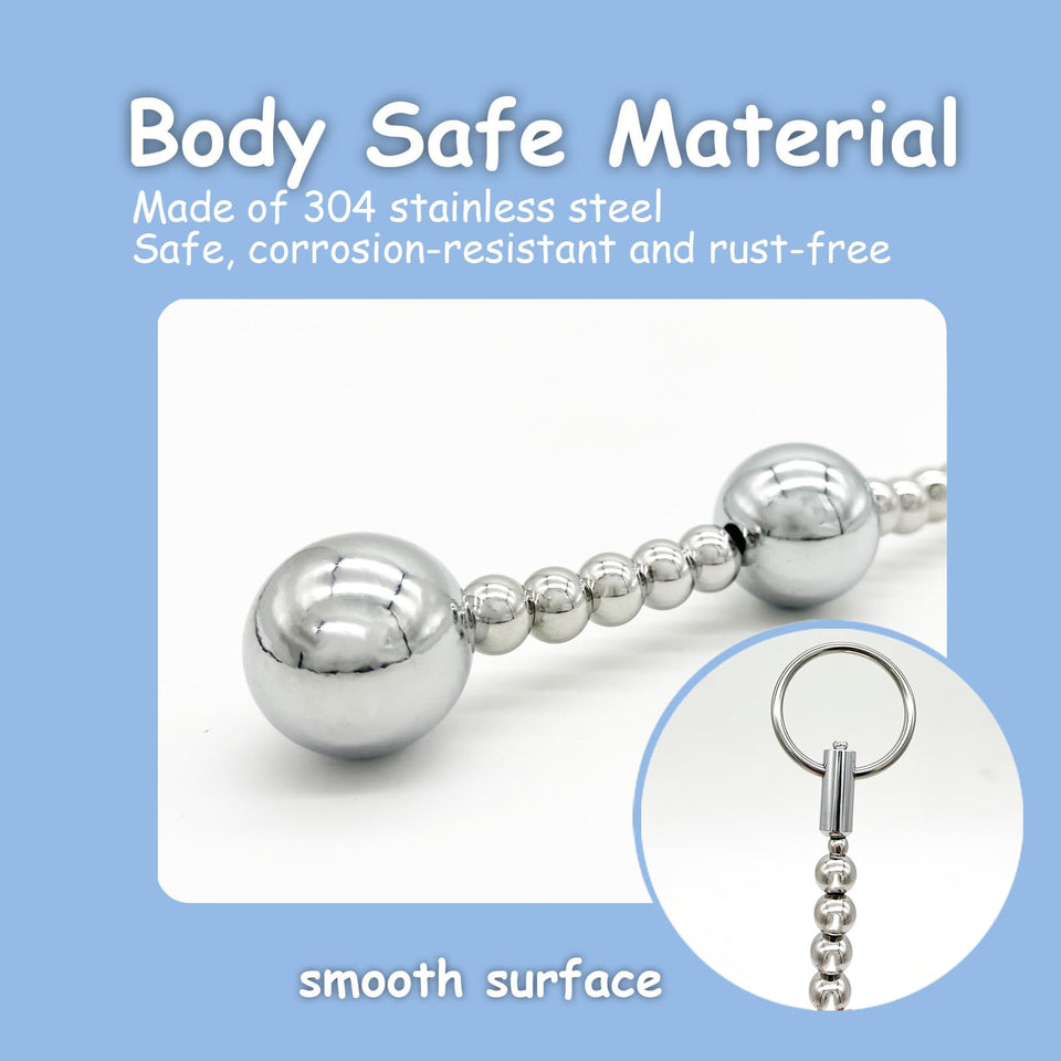 Metal Anal Beads Butt Plug Anal Ball Trainer Training with 5 Balls Flexible Anal Chain Prostate Massager Stimulator Vaginal Dila