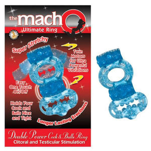 Macho Double Power Cock And Ball Ring, Blue