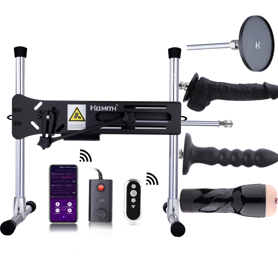 Hismith Premium Sex Machine Device, APP Remote Control Adult Sex Toy, with KlicLok System Connector, with Silicone Dildos and Ma