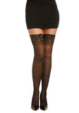 Dg Thigh High W/ Lace Top Blk Os