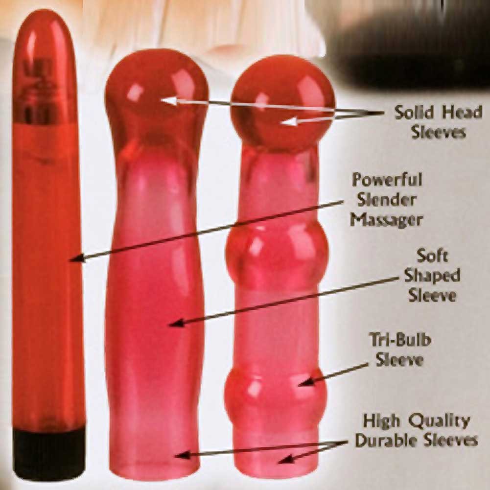 California Exotics Crystalessence Material Passion Kit, 6 Inch Powerful Massager With 2 High Quality Solid Head Sleeves, 1 Kit