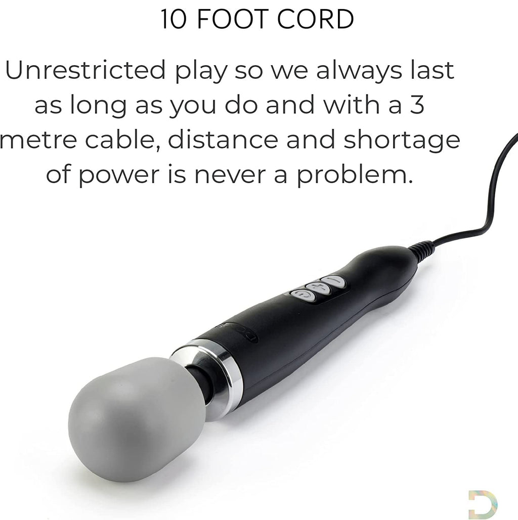 Doxy Original Ultra Powerful Personal Massager For Women - Black Plug In Vibrating Wand Sex Toys For Her - Wand Massager Female