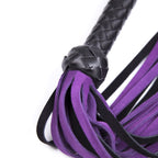 Premium Purple Leather Flogger for Couples - Deluxe BDSM Whip for Sensual Play, Erotic Exploration & Fetish Adventures - Adjusta