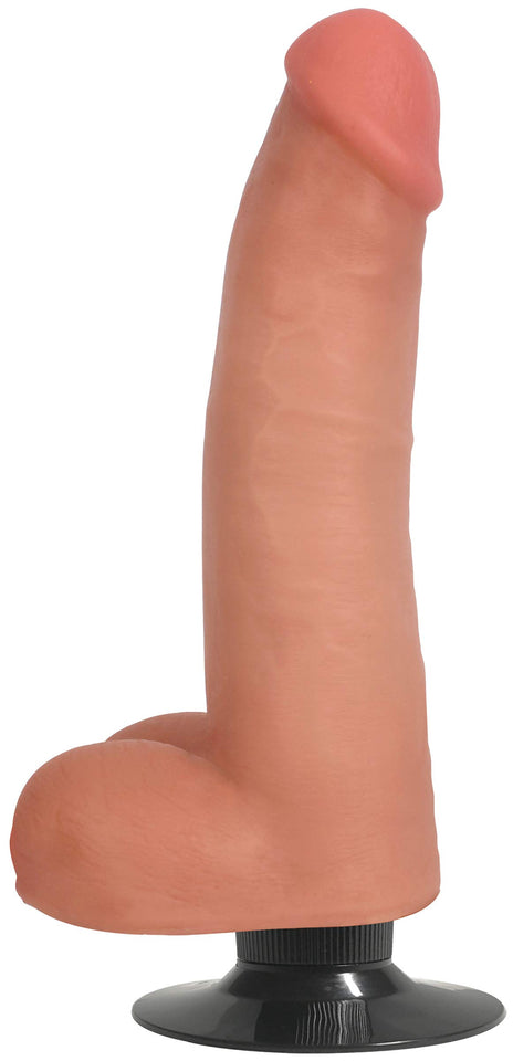 Jock Bareskin 8In Vibrating Vanilla Dildo W/ Balls