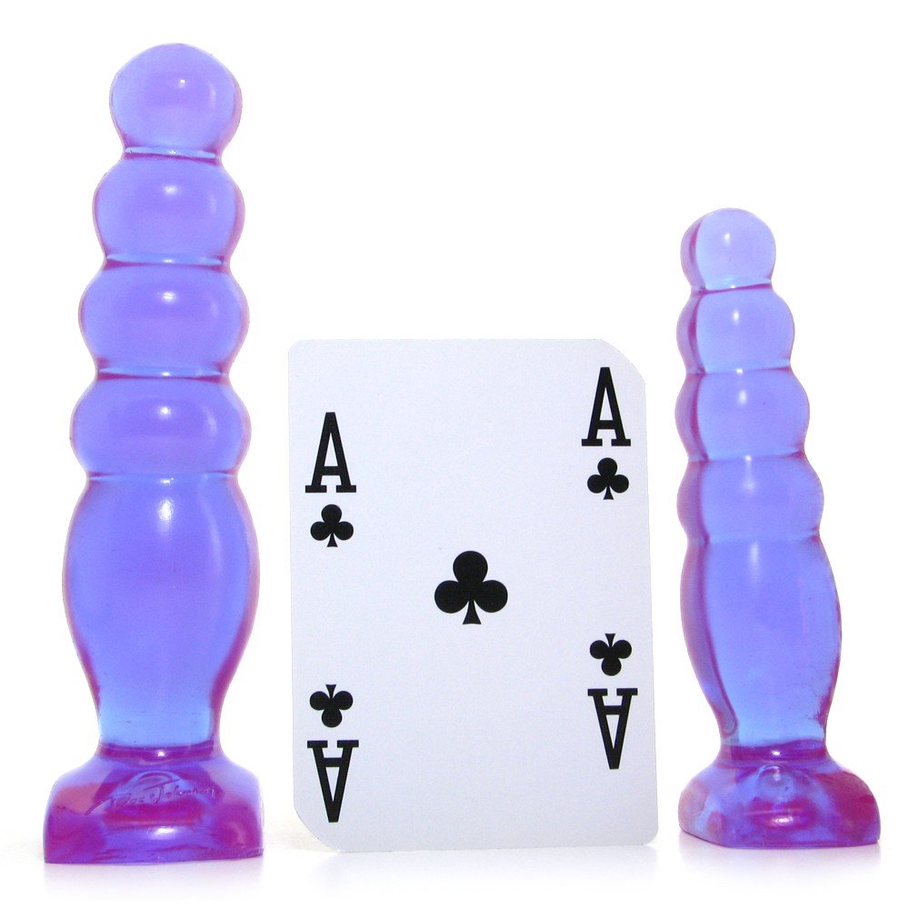 Doc Johnson Crystal Jellies - Anal Delight Trainer Kit - Small-Large - Suction Cup Base - Purple