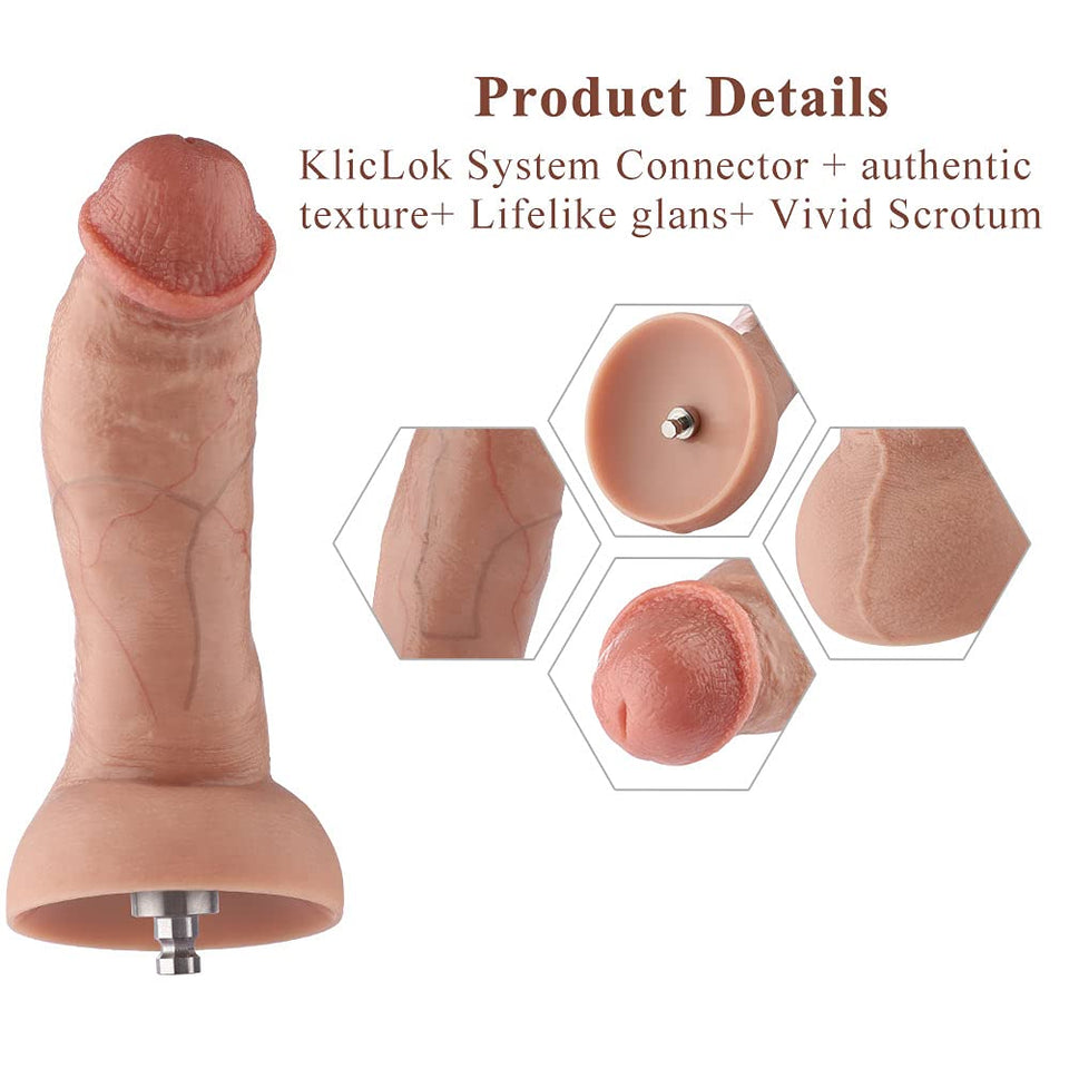 Hismith Hyper Realistic Silicone Dildo with KlicLok System for Hismith Premium Sex Machine, Erected Penis with Vivid Veins, 7.2'