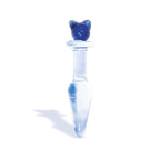 The 9s Kitty Love Glass Butt Plug Blue