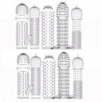 10 PCS Silicone Penis Sleeves Reusable Condoms Cock Enlarger Extender Girth Transparent Penis Erection Sex Toy for Couple Men