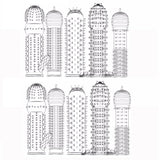 10 PCS Silicone Penis Sleeves Reusable Condoms Cock Enlarger Extender Girth Transparent Penis Erection Sex Toy for Couple Men