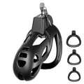 Male Chastity Devices Cock Cage - Large Chastity Cage Built-in Vertical Invisible Lock Chastity Device with 3 Size Base Rings&2