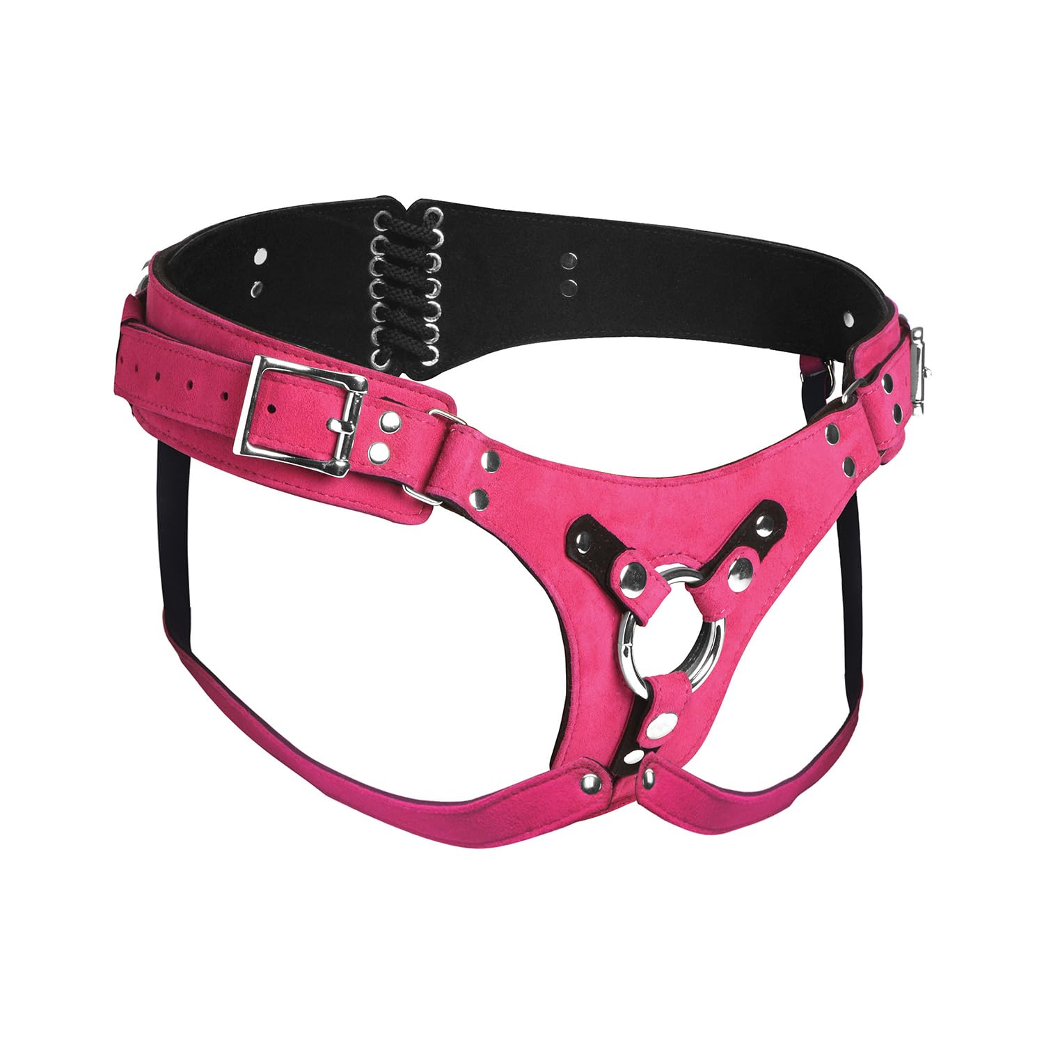 Strap U Bodice Deluxe Leather Harn Pnk