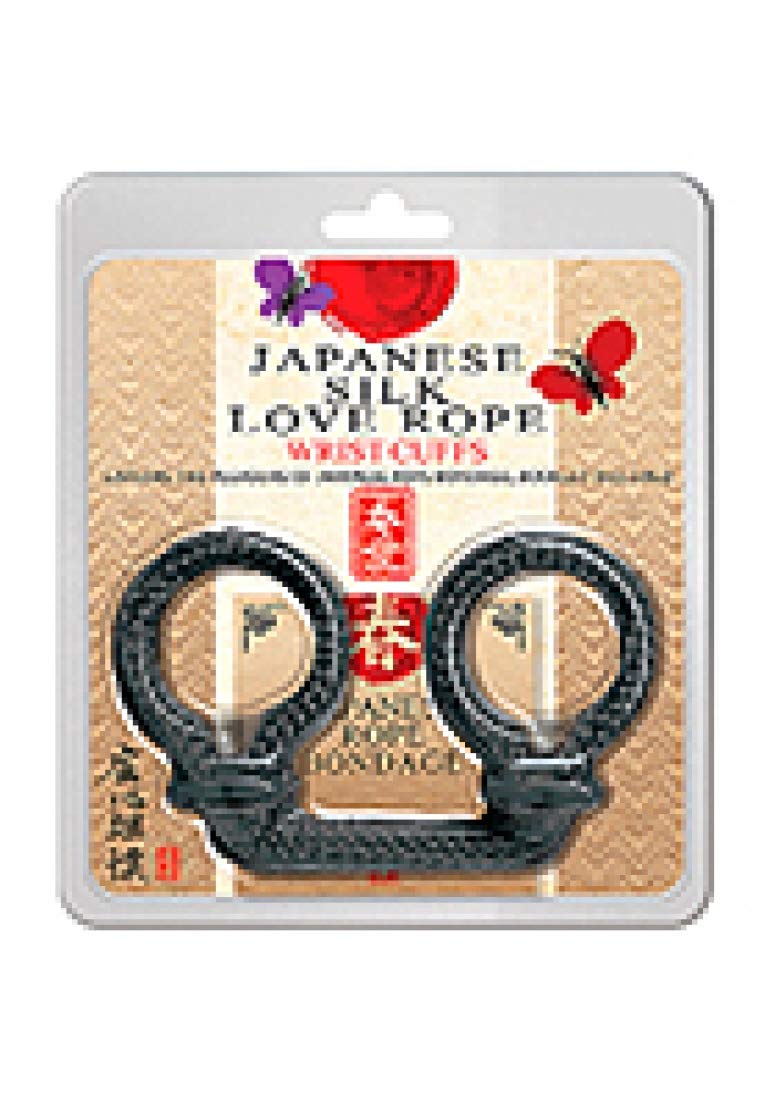 Japanese Silk Love Rope Wrist Cuffs, Black