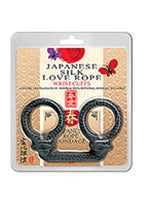 Japanese Silk Love Rope Wrist Cuffs, Black