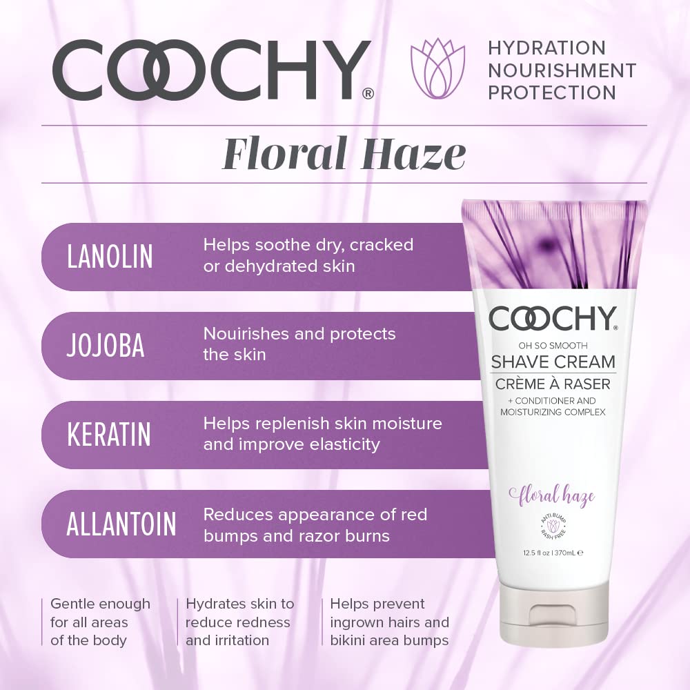 Coochy Intimate Shaving Cream | Shave Conditioner & Moisturizer For Face & Body | Ideal For Sensitive Skin Care, Anti-Bump | Flo