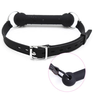Leather Restraints Ball Mouth Plug Silicone Bondage Ball Gag Bondage Restraints Bite Gag Adult Sex Toys Leather Bondage Toys Fau