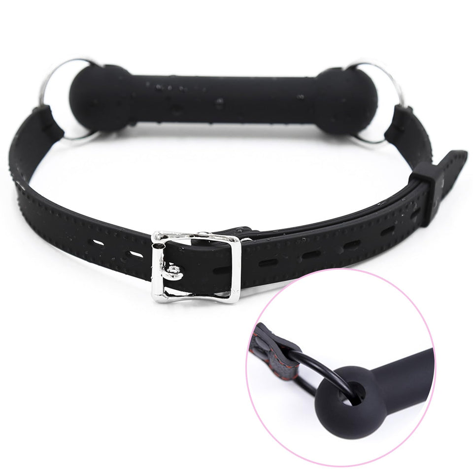 Leather Restraints Ball Mouth Plug Silicone Bondage Ball Gag Bondage Restraints Bite Gag Adult Sex Toys Leather Bondage Toys Fau