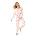 PJ Salvage Womens [Amazon Exclusive] Cloud Jersey Open-Bottom Pajama 2-Piece PJ Set, Blush, Large