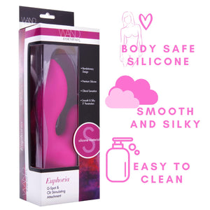 Wand Essentials Euphoria G-Spot And Clit Stimulating Silicone Wand Massager Attachment, Pink (Ad444)