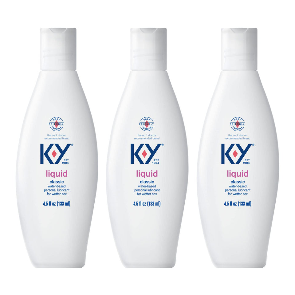 K-Y Liquid Lube Personal Lubricant New Water-Based Formula Safe for Anal Use Safe to Use with Latex condoms for Men Women and co