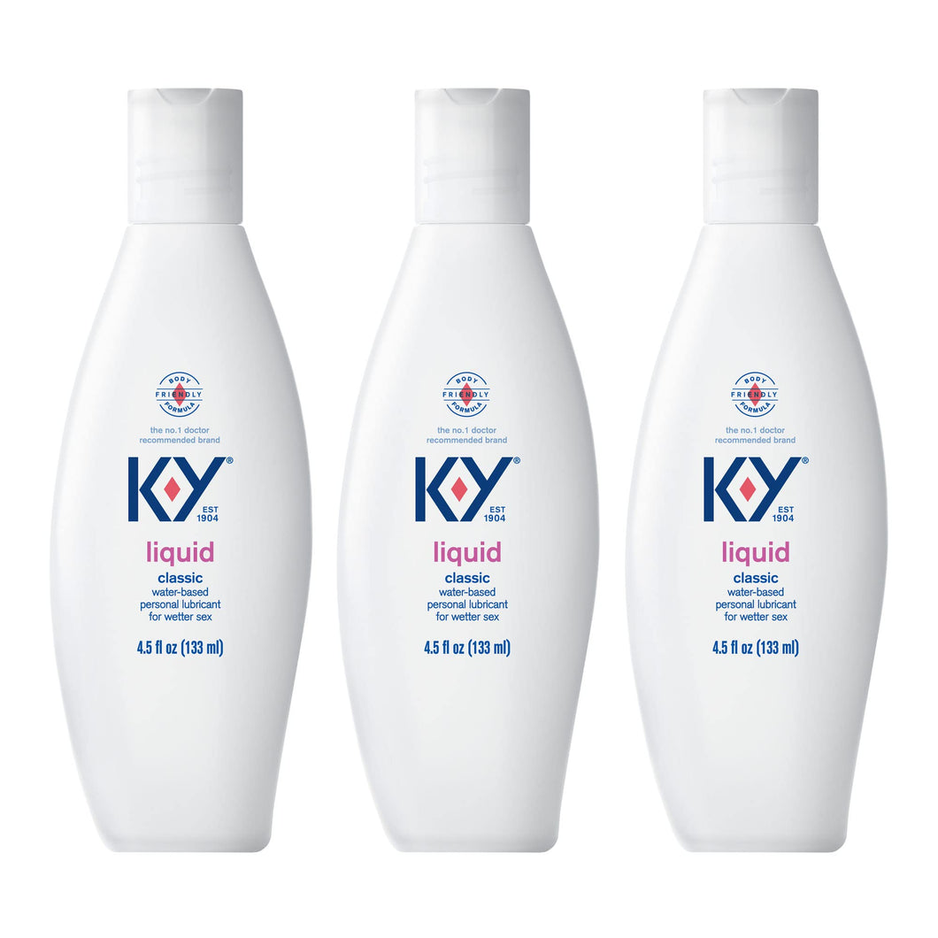 K-Y Liquid Lube Personal Lubricant New Water-Based Formula Safe for Anal Use Safe to Use with Latex condoms for Men Women and co