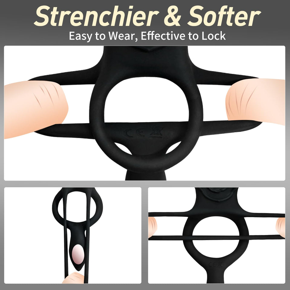 Szleomay Vibrating Cock Ring for Couples,Penis Ring with 9 Modes Male Vibrator Sex Toy with APP Control Perineum,Nipple,Rose Cli